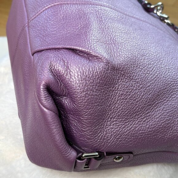 Coach Brooke Convertible Purple Soft Pebbled Leather Hobo/Shoulder Bag - Picture 10 of 16